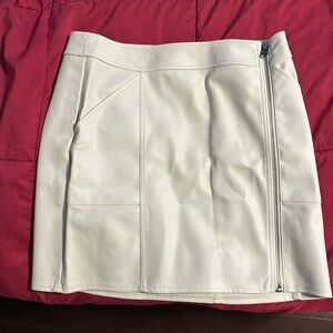 White faux leather mini skirt